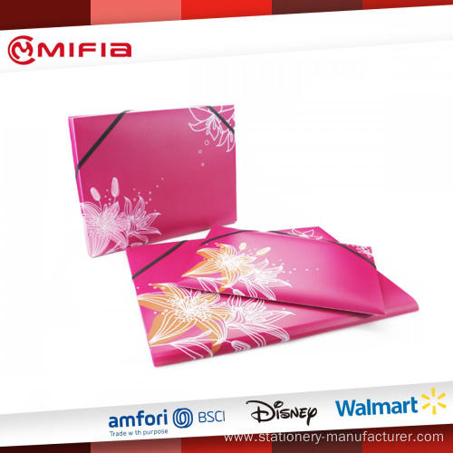 PP Elastic File Folder with Flower Pattern